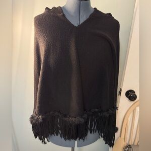 Coco + Carmen Black Cape with Fringe